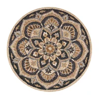 Daisy Bren Floral Hand Tufted Indoor Round Area Rug