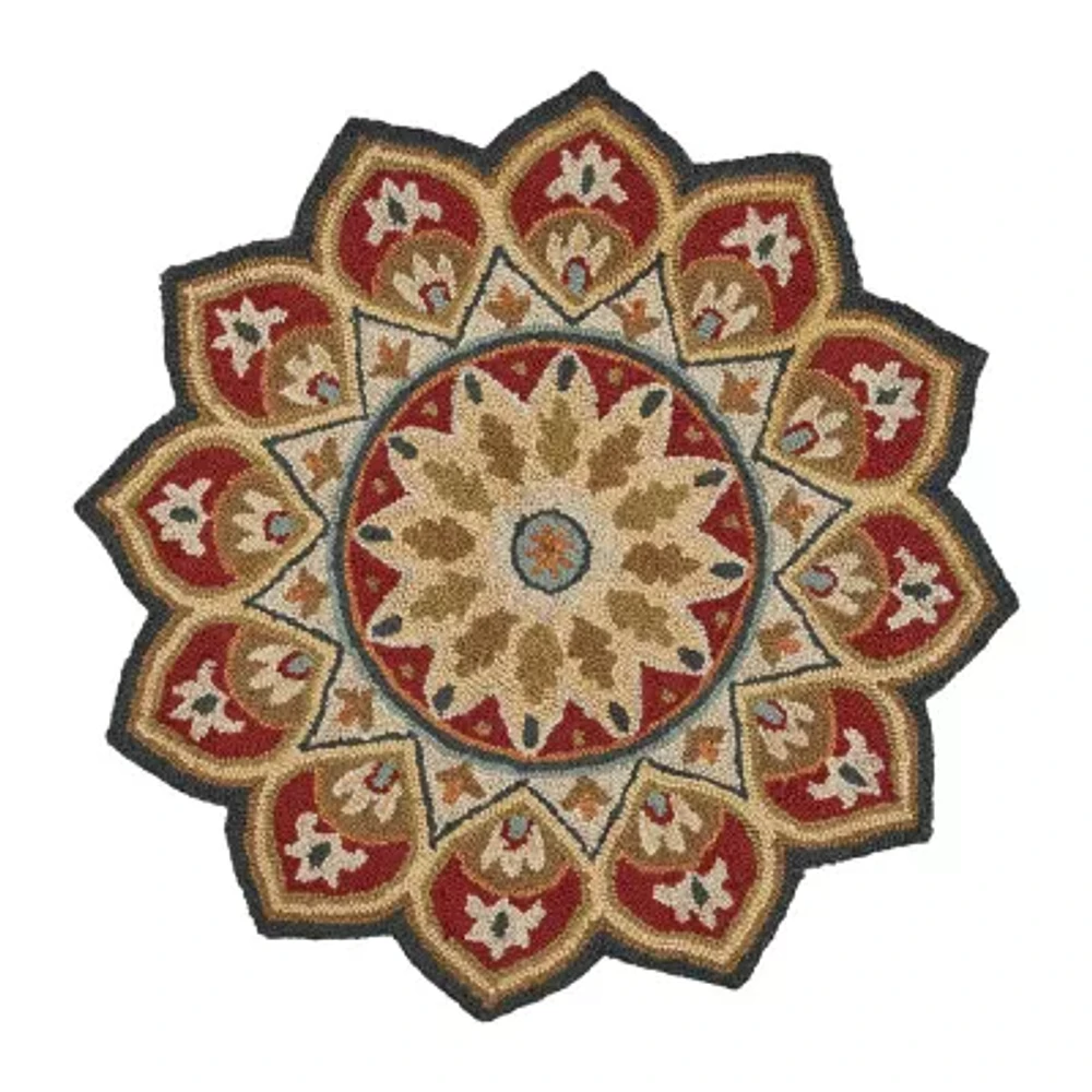 Sindy Fran Floral Hand Tufted Indoor Round Area Rug