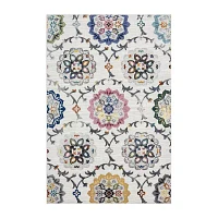 Glossy Den Oriental Stain Resistant Indoor Rectangular Area Rug