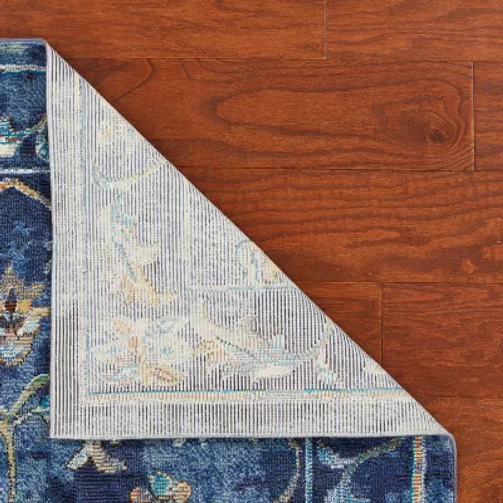 Glossy Ely Floral Stain Resistant Indoor Rectangular Runner