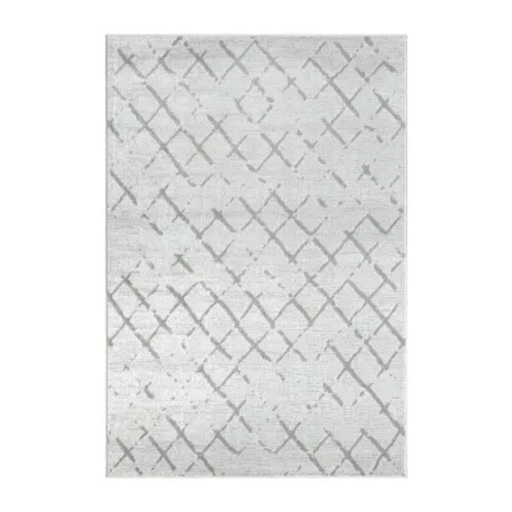 Calixta Inna Geometric Stain Resistant Indoor Rectangular Area Rug