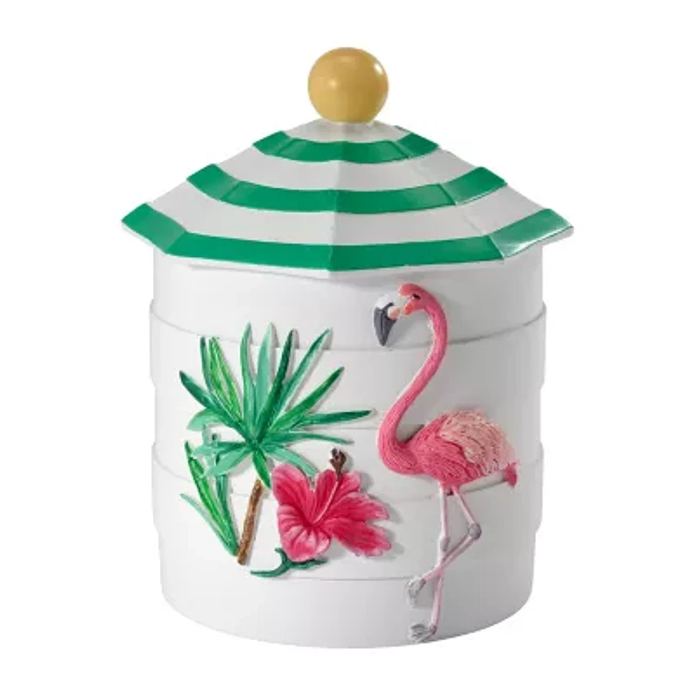 Avanti Flamingo Paradise Hand Painted Bathroom Canister