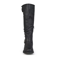 Journee Collection Womens Stormy Buckle-Accented Riding Boots