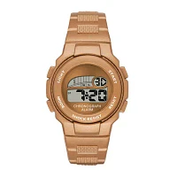 Womens Gold-Tone Plastic Strap Digital Watch