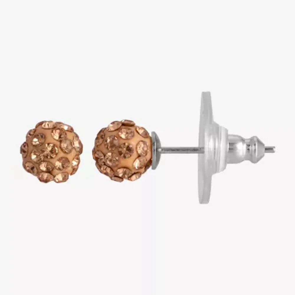 1928 Silver Tone 1/4 Inch Ball Stud Earrings