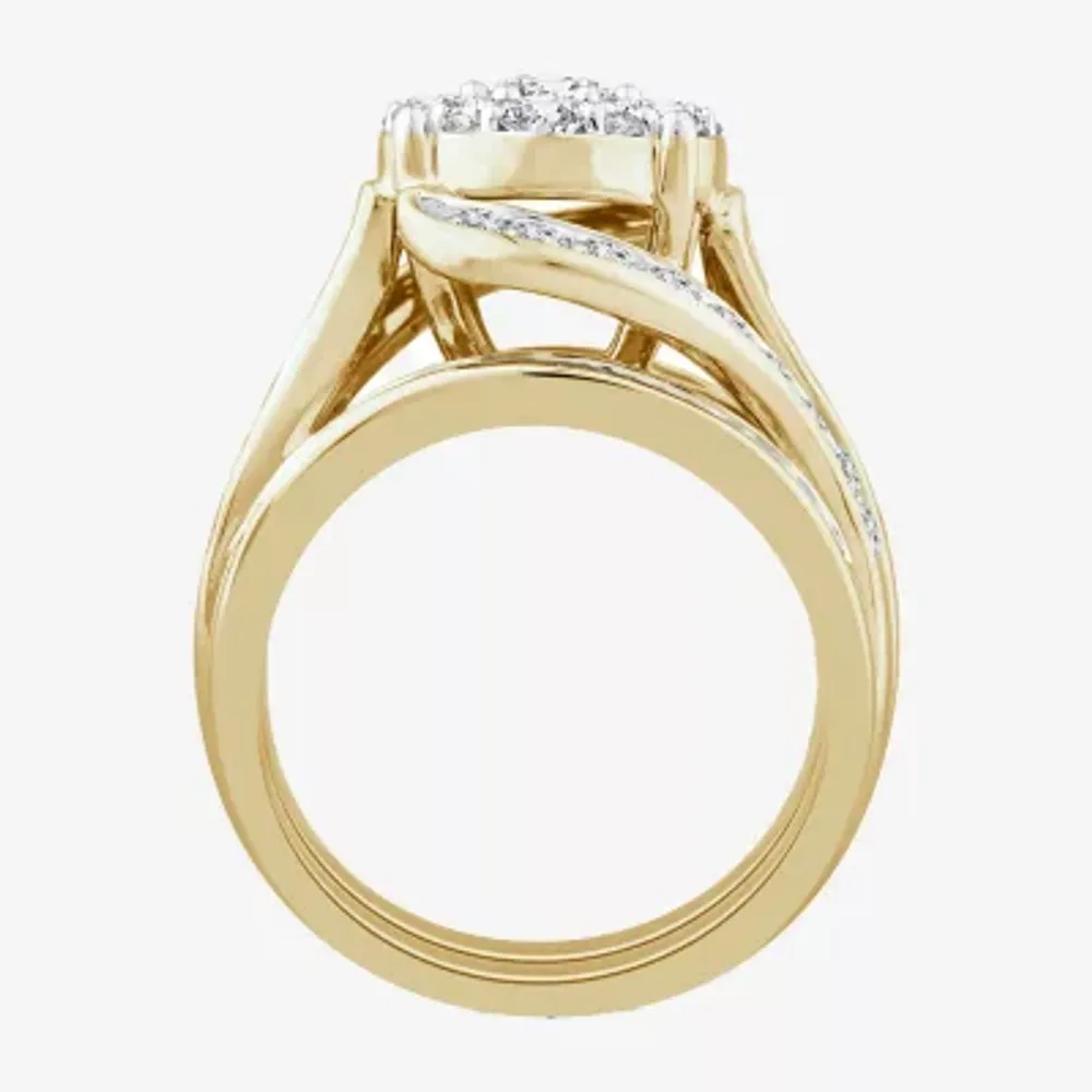 Round 3 CT. T.W. Diamond Side Stone Engagement Ring in 10K or 14K Gold