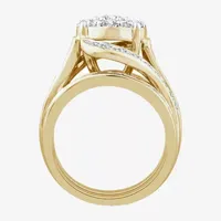 Round 3 CT. T.W. Diamond Side Stone Engagement Ring in 10K or 14K Gold