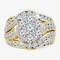 Round 3 CT. T.W. Diamond Side Stone Engagement Ring in 10K or 14K Gold