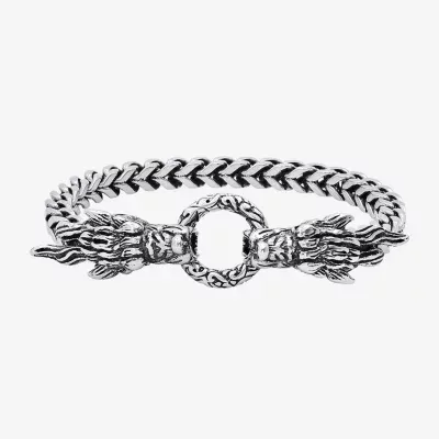 Steeltime Stainless Steel 8 1/2 Inch Solid Link Chain Bracelet
