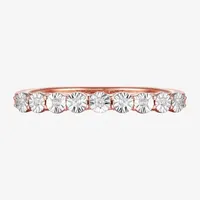 1/10 CT. T.W. Mined White Diamond 14K Rose Gold Over Silver Band