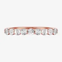 1/10 CT. T.W. Natural White Diamond 14K Rose Gold Over Silver Band