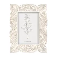 New View 5x7 Wht Resin Frame Leaf Detail 1-Opening Tabletop Frame