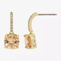 Sparkle Allure Cubic Zirconia 14K Gold Over Brass Drop Earrings