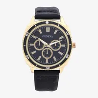 Geneva Mens Black Strap Watch Mac8065jc