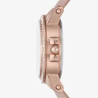 Relic By Fossil Womens Pink Leather Strap Watch Zr34647