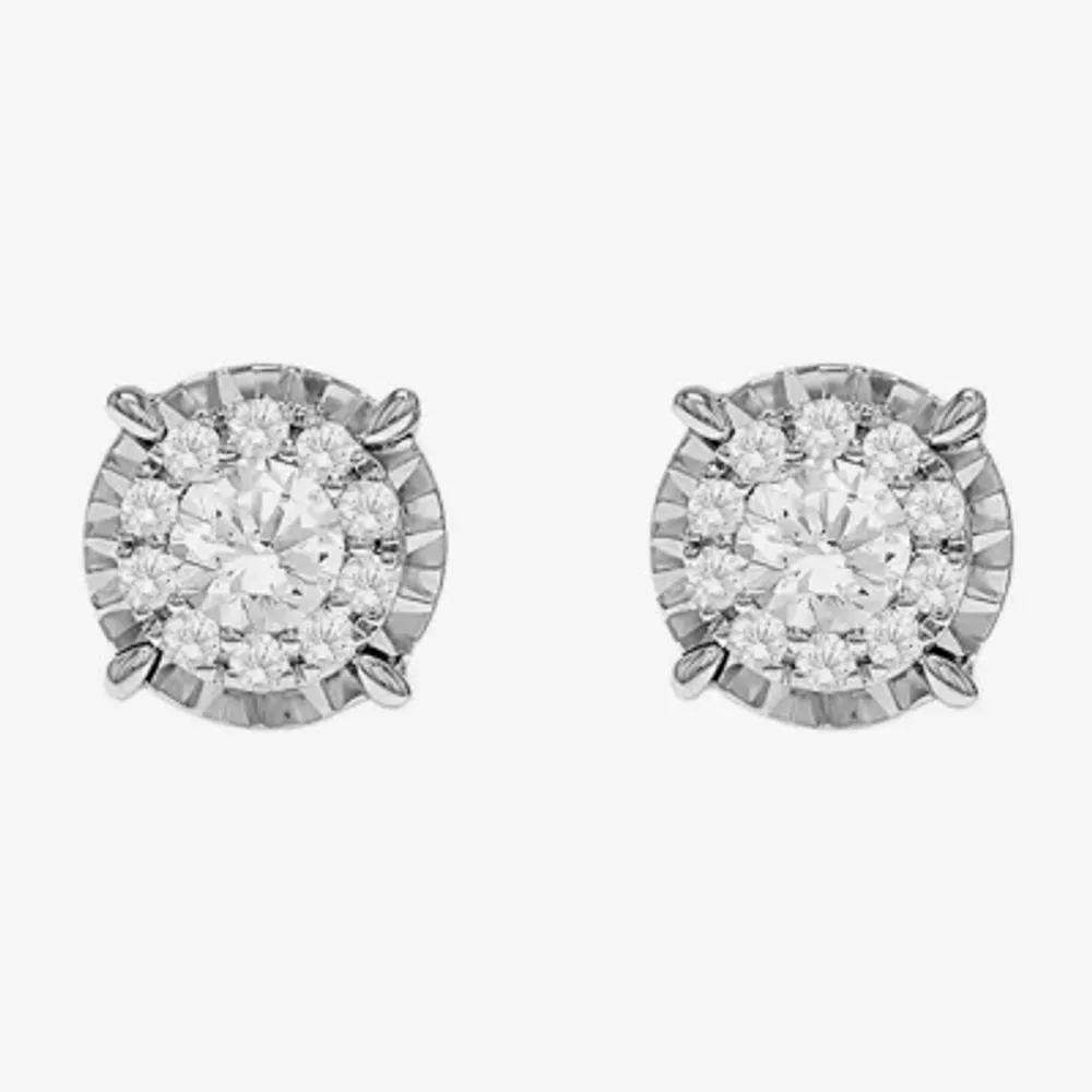 (I / SI2) 1 CT. T.W. Lab Grown White Diamond 10K Gold 7.8mm Stud Earrings