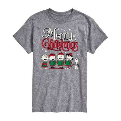 Mens Short Sleeve Peanuts Christmas Graphic T-Shirt