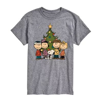 Mens Short Sleeve Peanuts Christmas Graphic T-Shirt