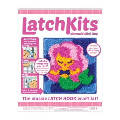 Latchkits Mermaid Mini-Rug Kids Craft Kit