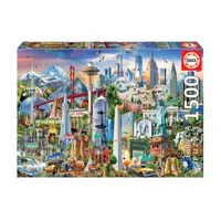 Educa North America Landmarks: 1500 Pcs Puzzle