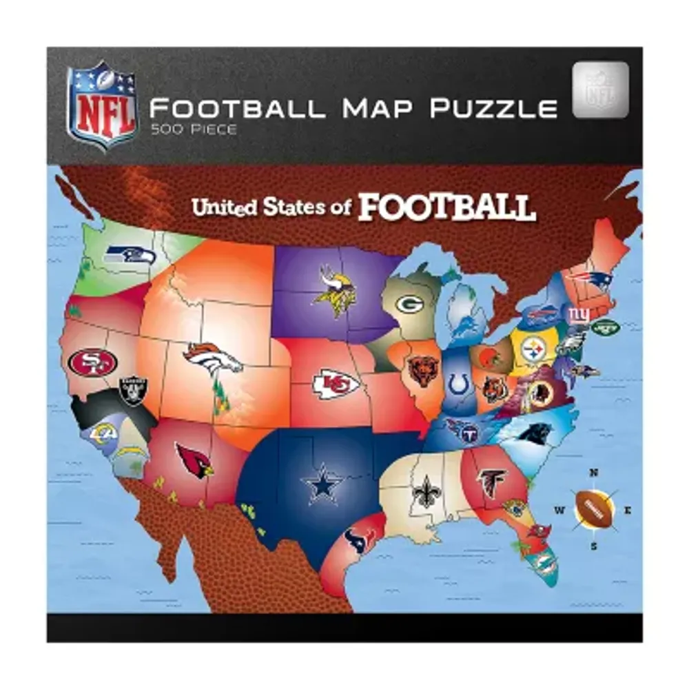 Masterpieces Puzzles Nfl Football Map Puzzle - United States Of Football: 500 Pcs Puzzle