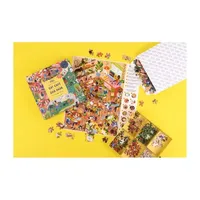 Professor Puzzle Cat Cafe & Dog Park Double-Sided Jigsaw Puzzle: 500 Pcs Puzzle