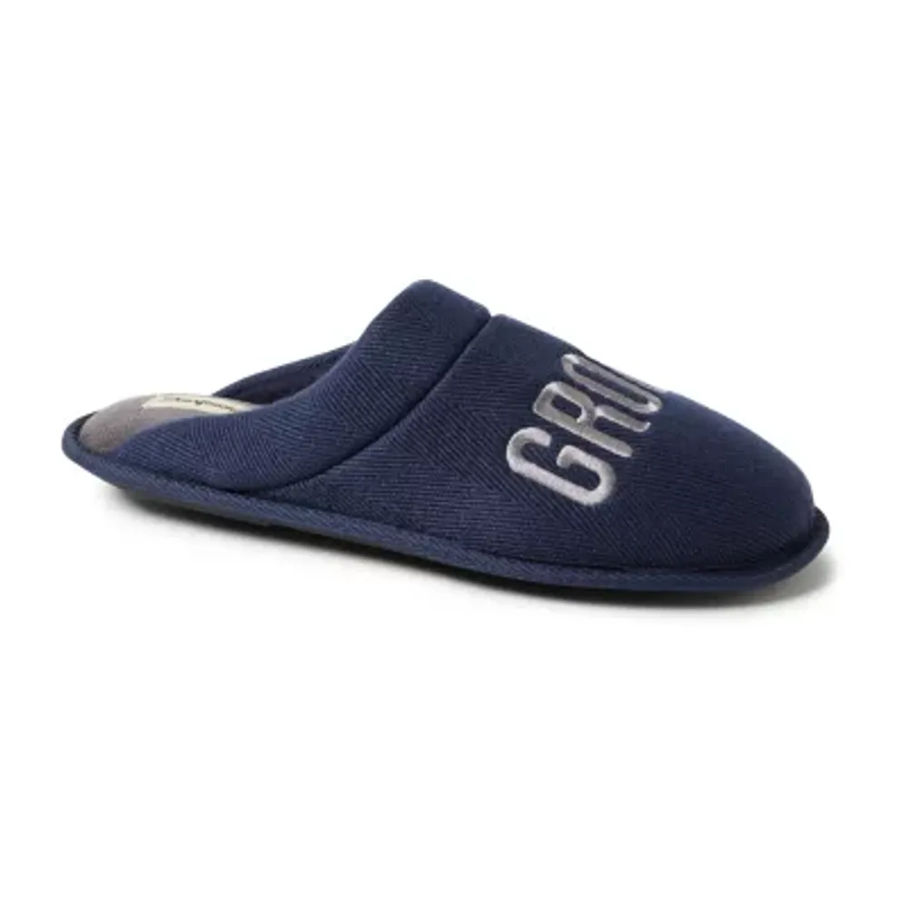 Dearfoams Men's Tanner Groom and Crew Scuff Slip-On Slippers