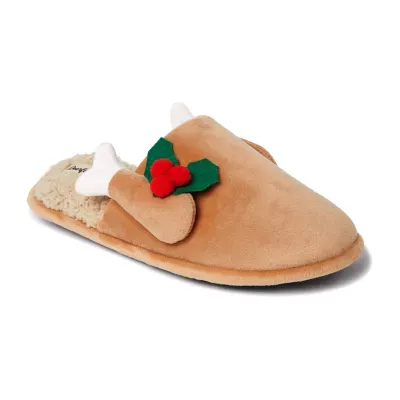 Dearfoams Mens Carson Holiday Scuff Slip-On Slippers