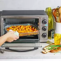 Cooks 6-Slice Brushed Stainless Steel Toaster Oven With Air Fry