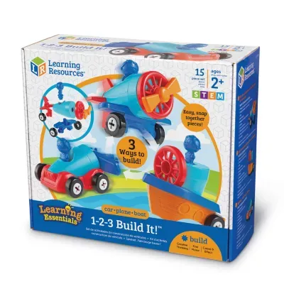 Learning Resources 1-2-3 Build It!™ Car-Plane-Boat Discovery Toy