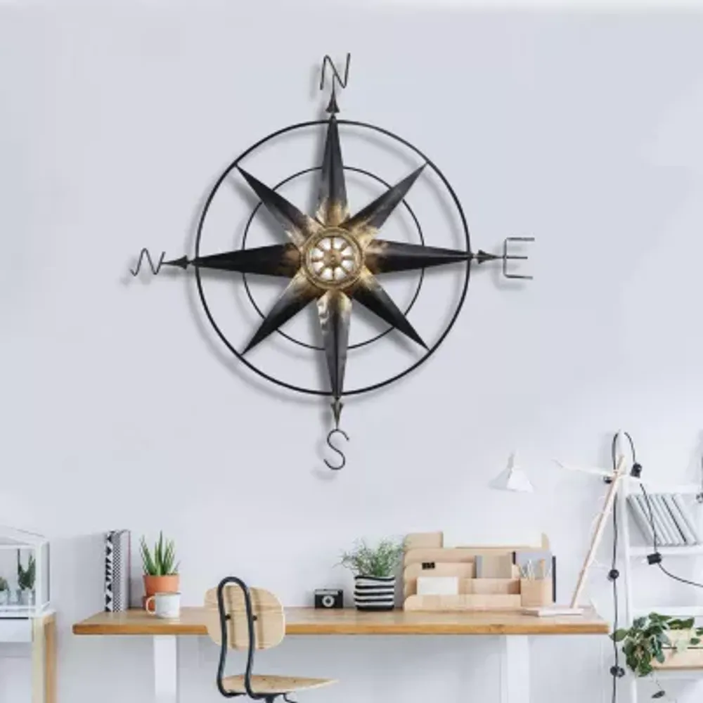 Cheungs Large Elegant Décor Compass Metal Wall Art