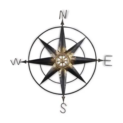 Cheungs Large Elegant Décor Compass Metal Wall Art