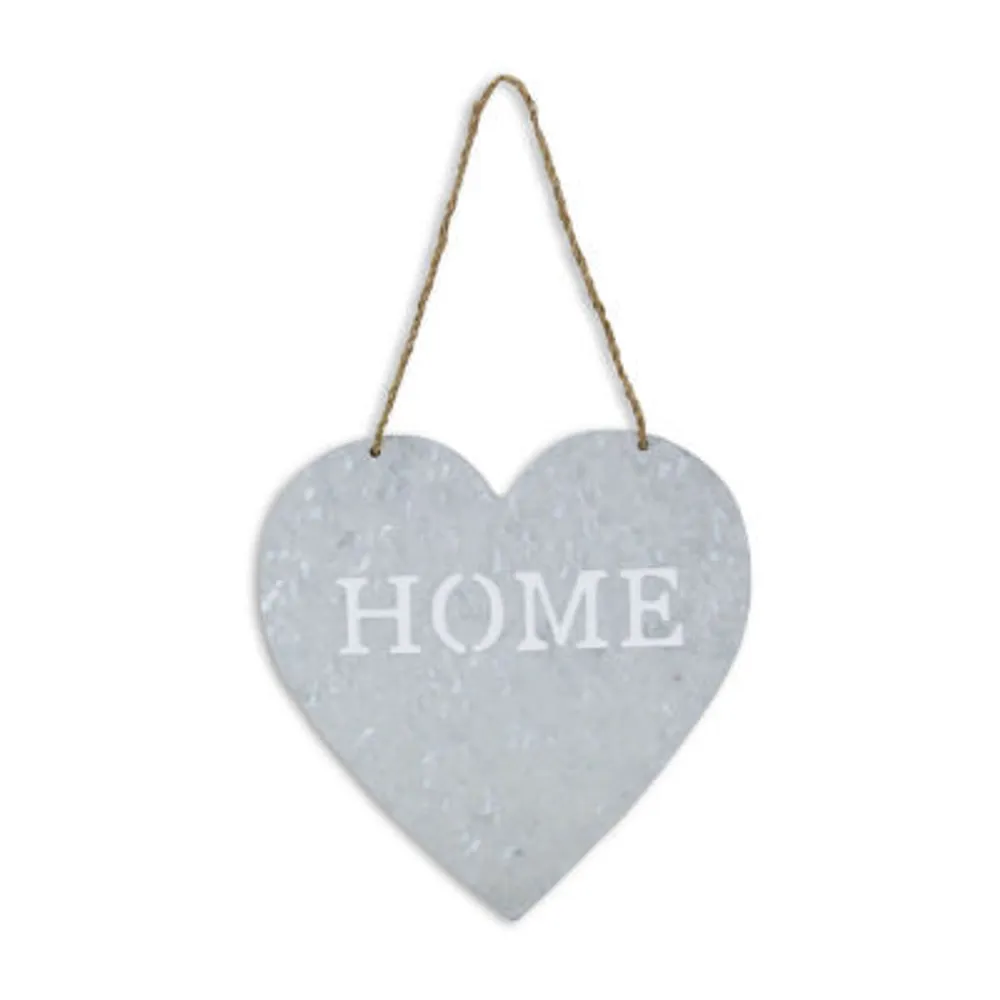 Cheungs Heart Shaped Hanging "Home" Vintage Metal Wall Art