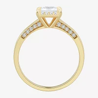 (H-I / Si1-Si2) Womens 1 CT. T.W. Lab Grown White Diamond 10K Gold Halo Engagement Ring