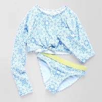 Roxy Big Girls Fresco Tile Cropped Rash Guard Set