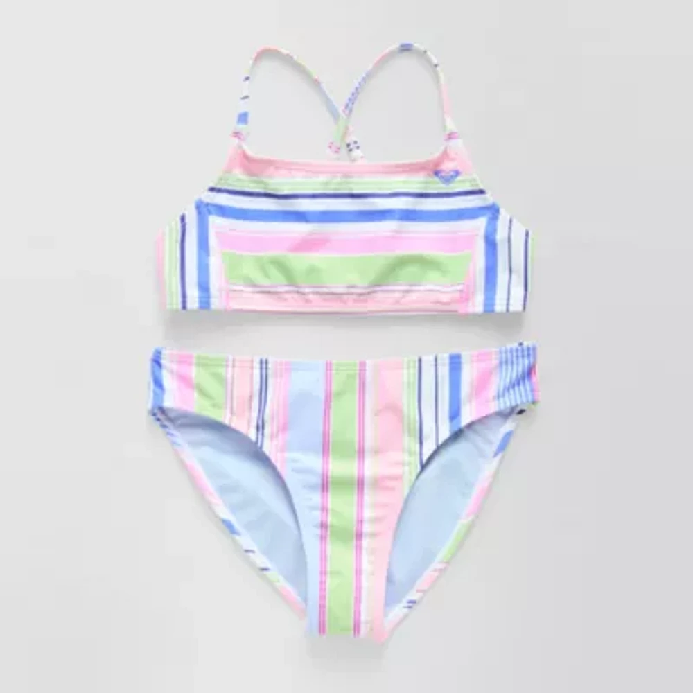 Roxy Big Girls Salty Stripe Bikini Set