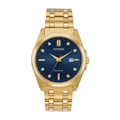 Citizen Corso Unisex Adult Diamond Accent Gold Tone Stainless Steel Bracelet Watch Bm7103-51l