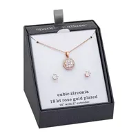 Sparkle Allure 2-pc. Cubic Zirconia 18K Rose Gold Over Brass Round Jewelry Set