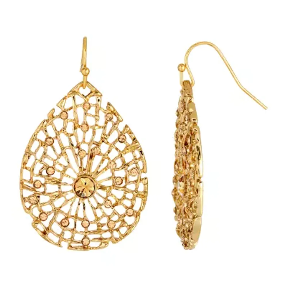 1928 Gold Tone Drop Earrings