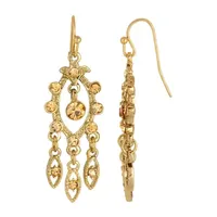 1928 Gold Tone Chandelier Earrings