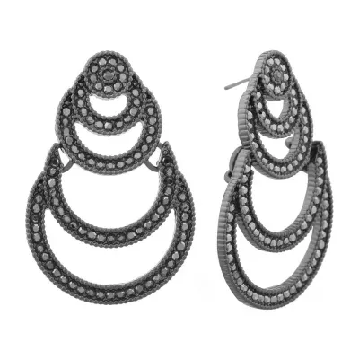 Monet Jewelry Gray Tone Chandelier Earrings