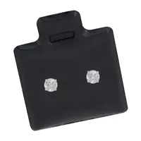 White Cubic Zirconia 14K White Gold 9mm Stud Earrings