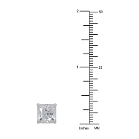 White Cubic Zirconia 14K White Gold 8mm Stud Earrings