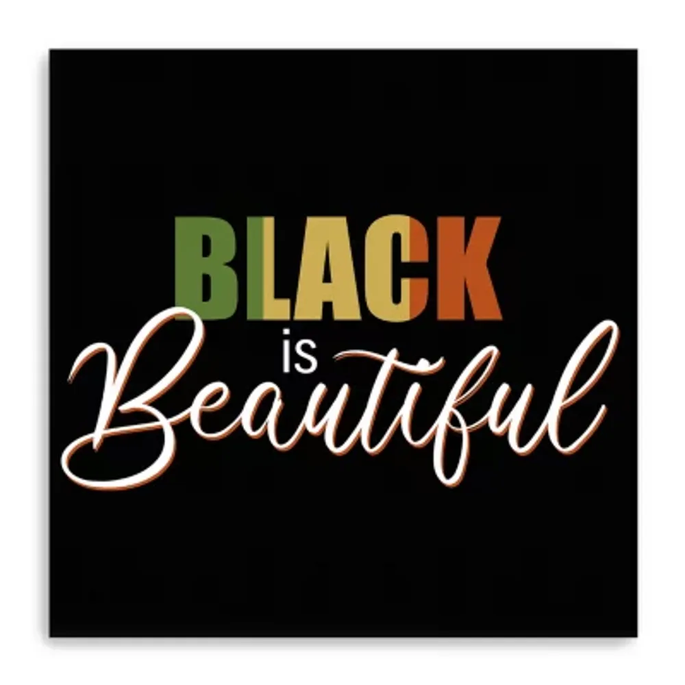 20X20 Black Is Beautiful Canvas Wall Art