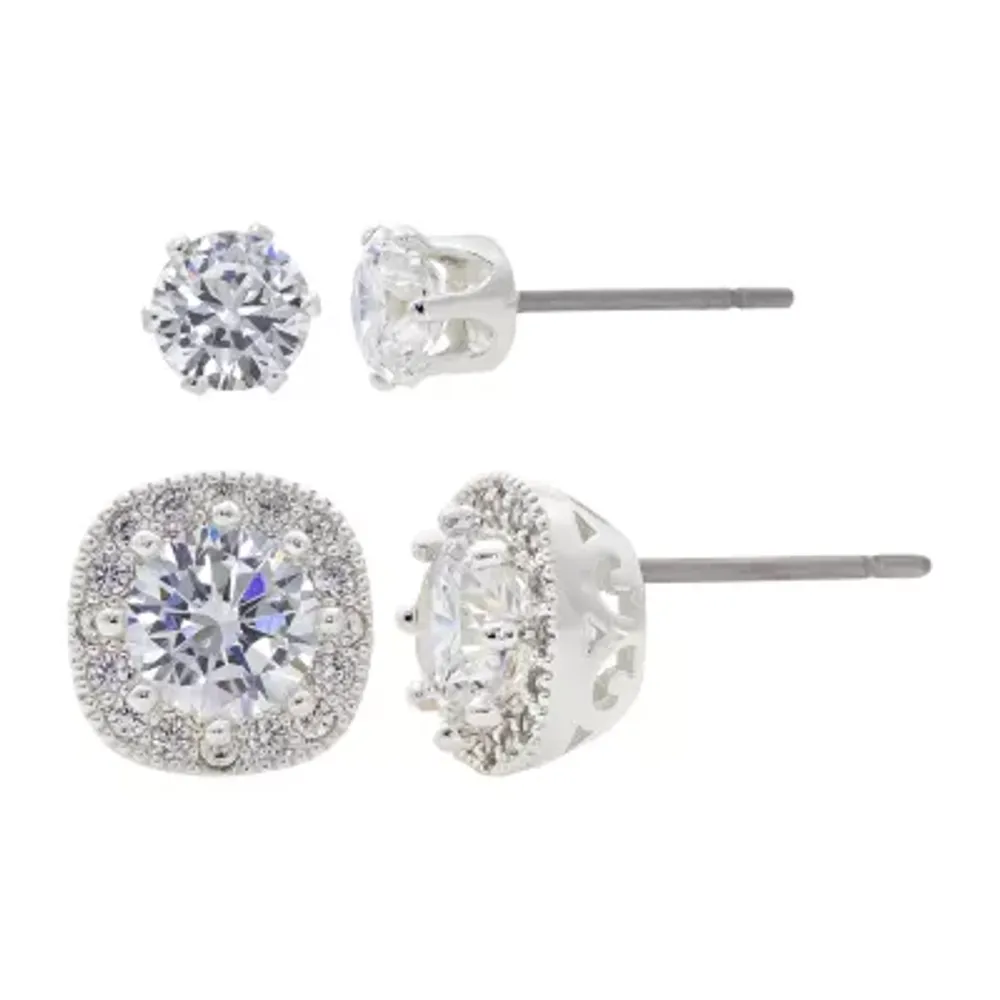 Sparkle Allure 2 Pair Cubic Zirconia Earring Set