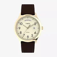 Timex Easy Reader Mens Brown Leather Strap Watch Tw2w684009j