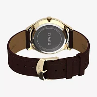 Timex Easy Reader Mens Brown Leather Strap Watch Tw2w684009j