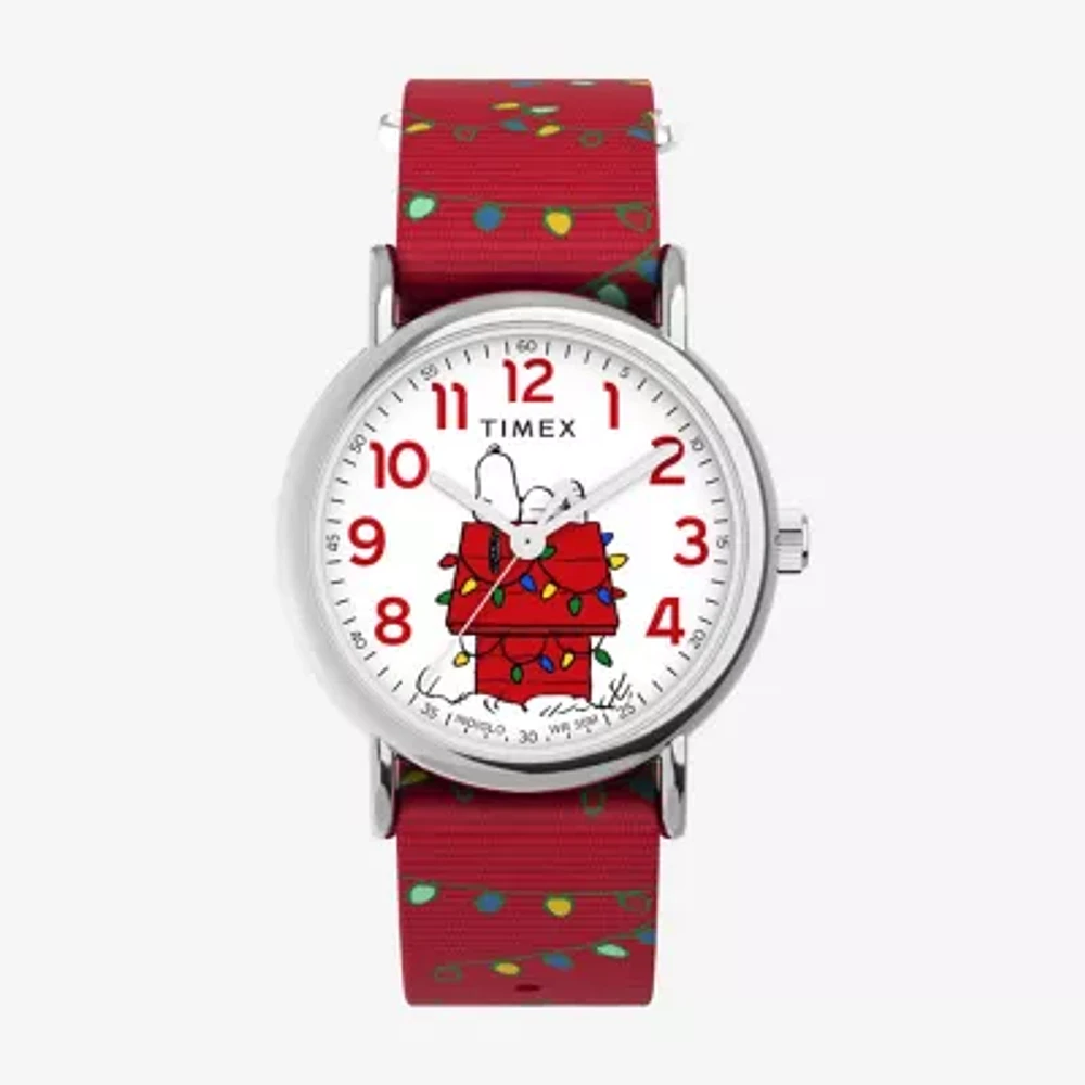 Timex Peanuts Peanuts Womens Red Strap Watch Tw2w80800jt