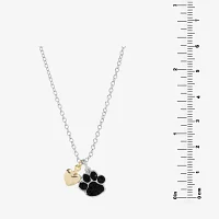 Sparkle Allure Dog Paw Womens Black Crystal 14K Gold Over Brass Pure Silver Over Brass Heart Pendant Necklaces