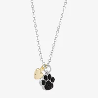 Sparkle Allure Dog Paw Womens Black Crystal 14K Gold Over Brass Pure Silver Over Brass Heart Pendant Necklaces